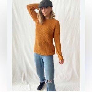 American Eagle Slightly Oversized Honey Brown Crewneck Sweater